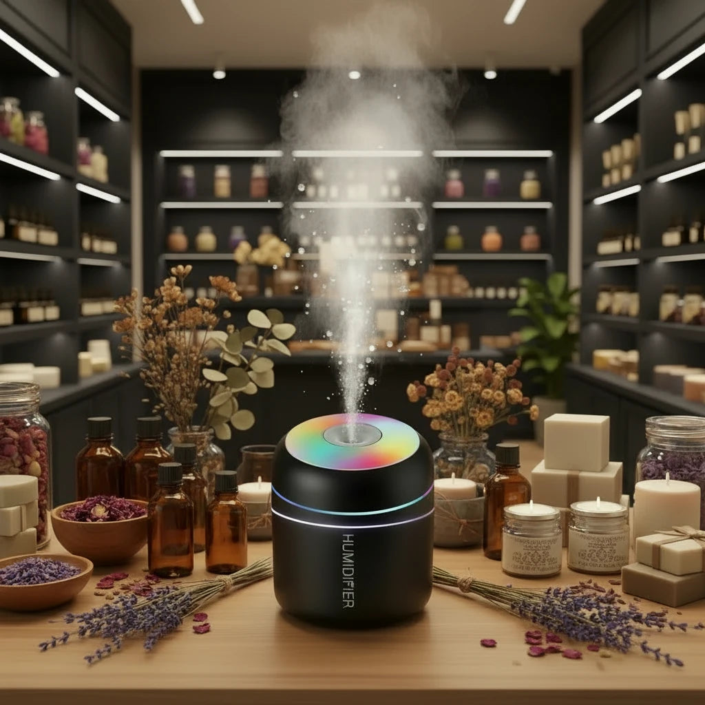 HUMIDIFICADOR DE AMBIENTE CON AROMATERAPIA